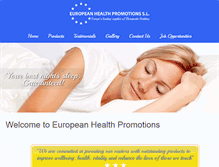 Tablet Screenshot of europeanhealthpromotions.com